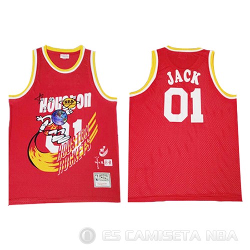Camiseta Houston Rockets x Cactus Jack #01 Rojo - Haga un click en la imagen para cerrar